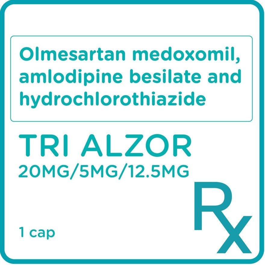 TRI Olmesartan Medoxomil + Amlodipine Besilate + Hydrochlorothiazide 20mg/5mg/12.5mg Sold Per Piece [PRESCRIPTION REQUIRED]