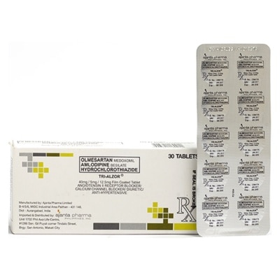 TRI Olmesartan Medoxomil 40Mg, Amlodipine Besilate 5Mg, Hydrochlorothiazide 12.5Mg 1 Tablet [PRESCRIPTION REQUIRED]