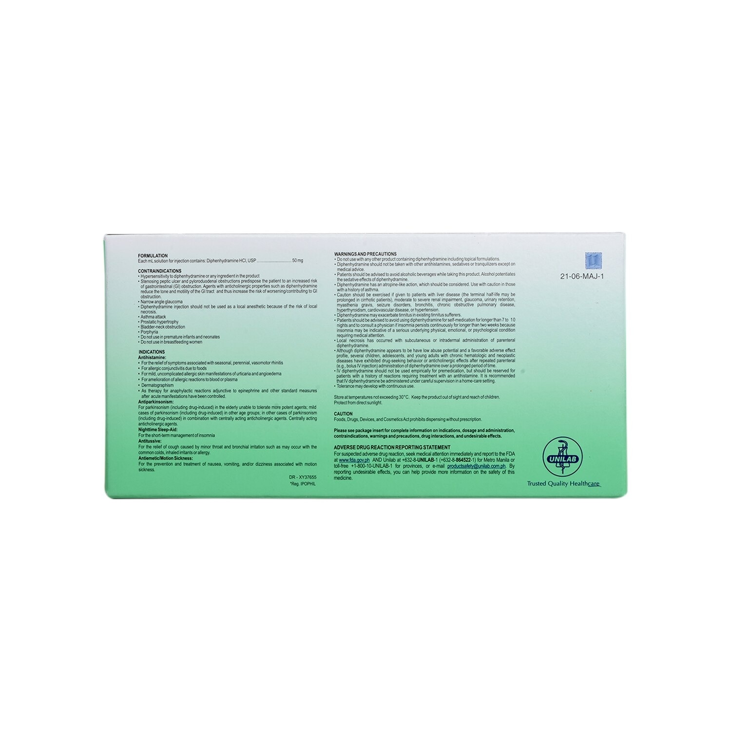 Diphenhydramine 50mg/ml 1 Ampule [PRESCRIPTION REQUIRED]