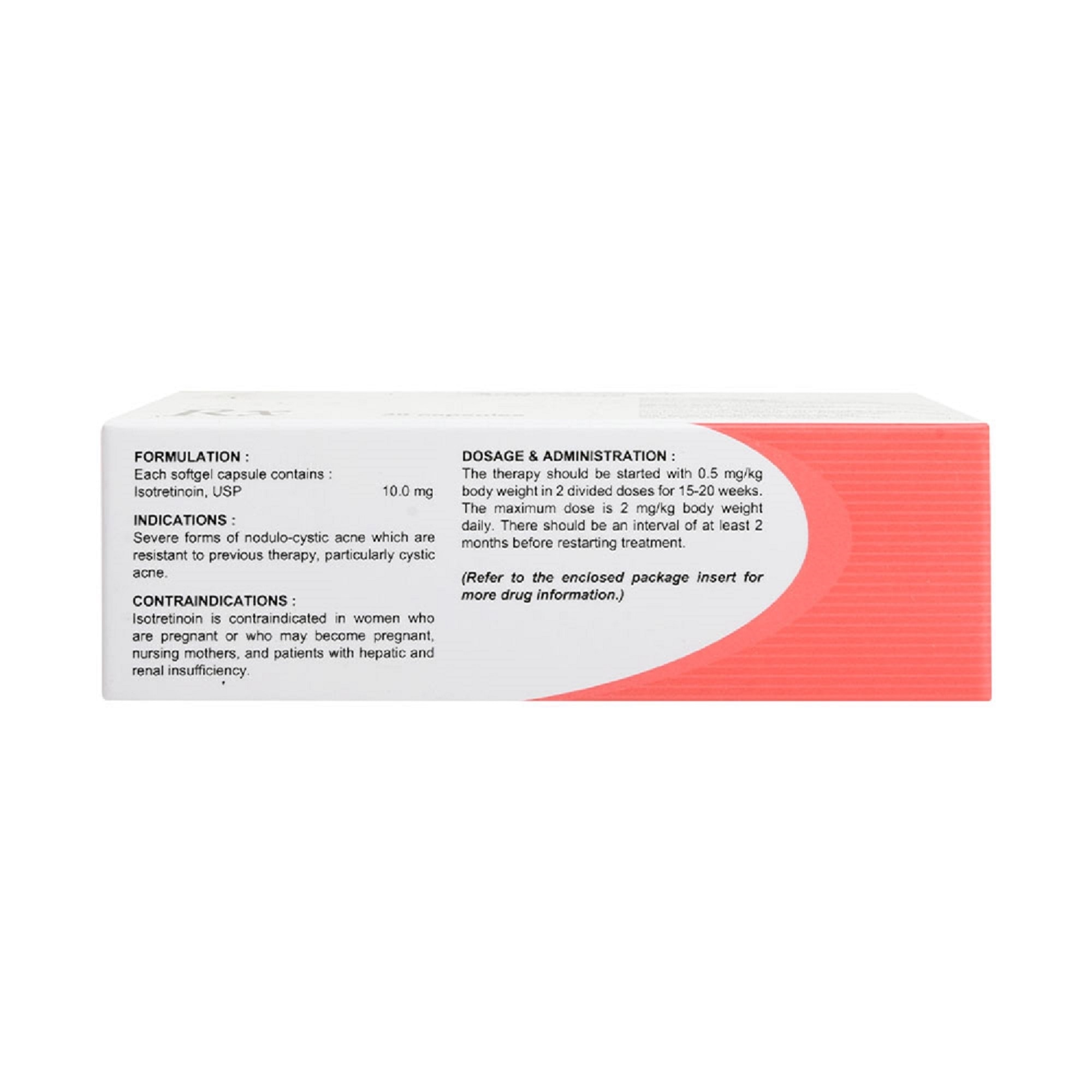 ACNETREX Isotretinoin 10mg 30 Softgel Capsule [PRESCRIPTION REQUIRED]