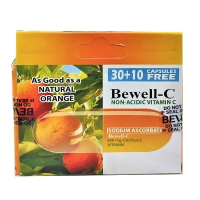 BEWELL C - Non Acidic Vitamin C 500g 30 + 10 Capsules