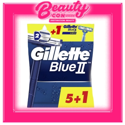 GILLETTE Blue II Plus Disposable Razor 6s
