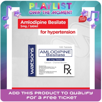 WATSONS GENERICS - Watsons Amlodipine 5mg 1tablet[PRESCRIPTION REQUIRED]