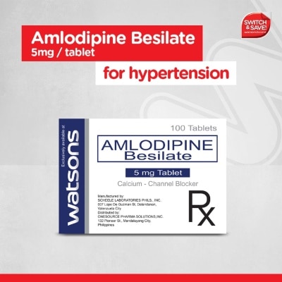 WATSONS GENERICS Watsons Amlodipine 5mg 1tablet[PRESCRIPTION REQUIRED]