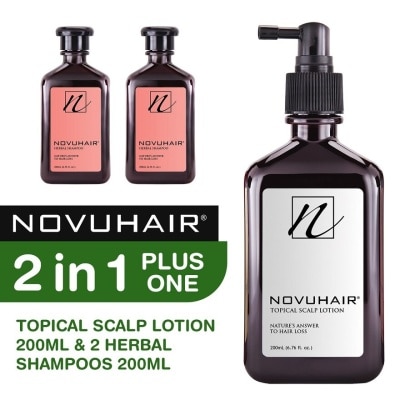 NOVUHAIR Topical Scalp Lotion & Herbal Shampoo 200ml