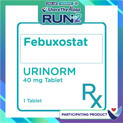 URINORM Febuxostat 40mg 1 Tablet [PRESCRIPTION REQUIRED] image