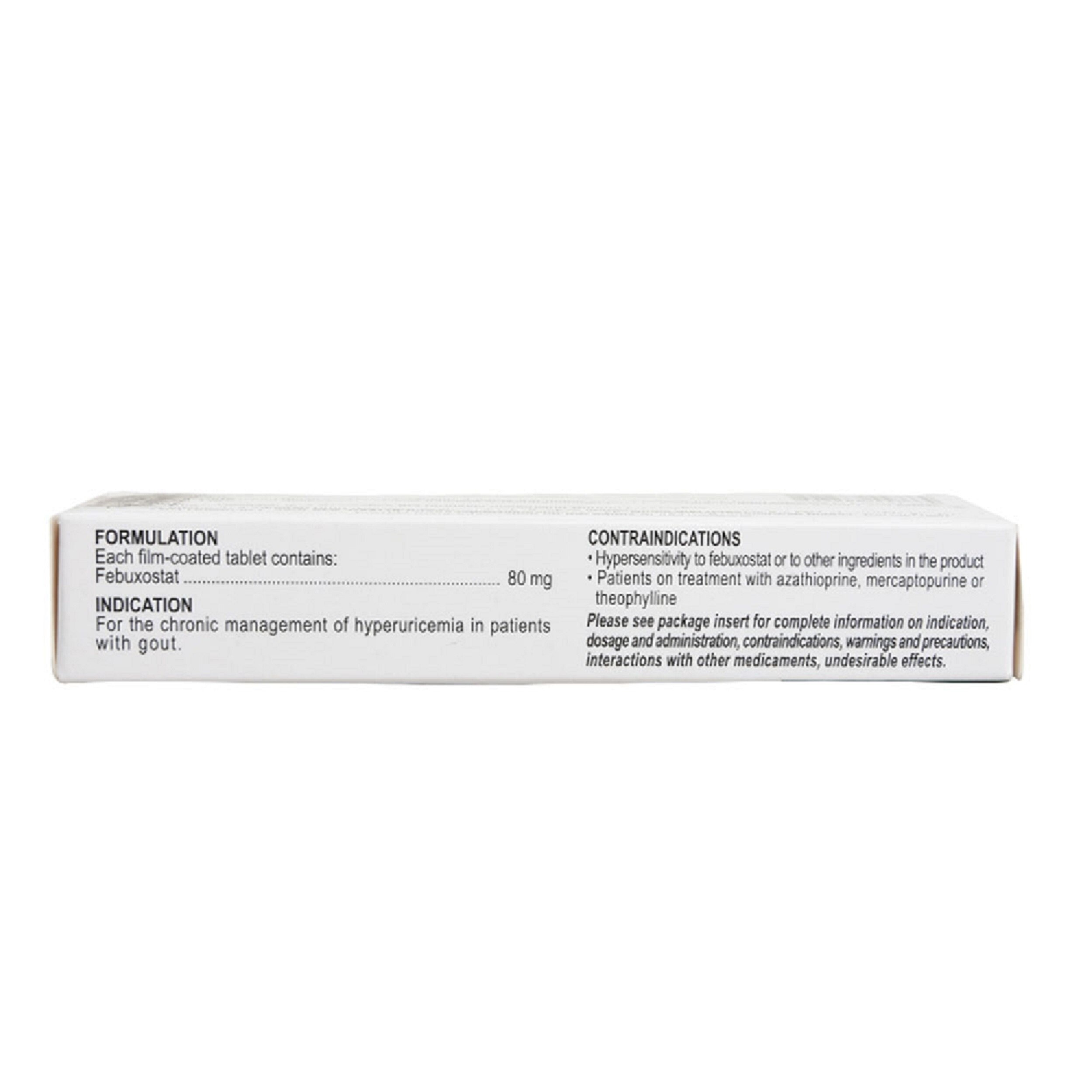 Febuxostat 80mg 1 Tablet [PRESCRIPTION REQUIRED]