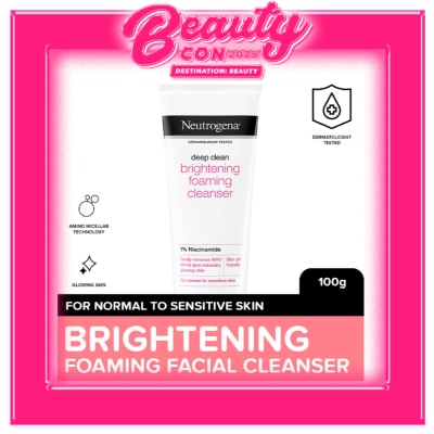 NEUTROGENA Neutrogena Deep Clean Brightening Foaming Cleanser 100g - Facial Wash w Niacinamide, All Skin Types