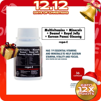 ROGIN E Multivitamins + Minerals + Deanol + Royal Jelly + Korean Panax Ginseng 30+6 Capsules