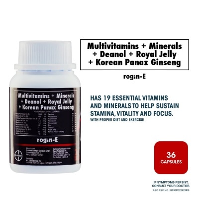 ROGIN E Multivitamins + Minerals + Deanol + Royal Jelly + Korean Panax Ginseng 30+6 Capsules