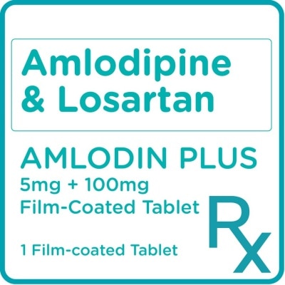 AMLODINE Amlodipine besilate 5mg + Losartan Potassium 100mg 1 Film-Coated Tablet [PRESCRIPTION REQUIRED]