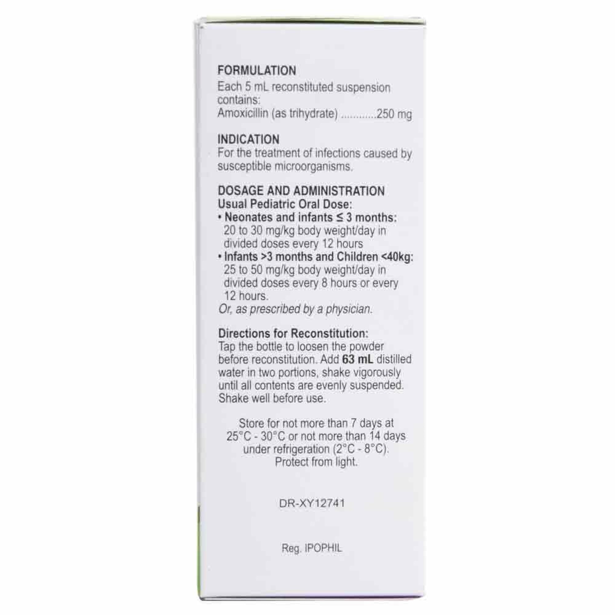 Amoxicillin trihydrate 250mg/5ml Oral Suspension 105ml [PRESCRIPTION REQUIRED]