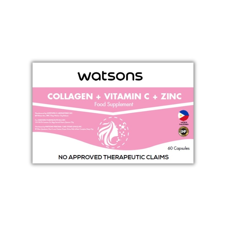 WATSONS GENERICS Collagen + Vitamin C + Zinc 1 350mg x 60 Capsules