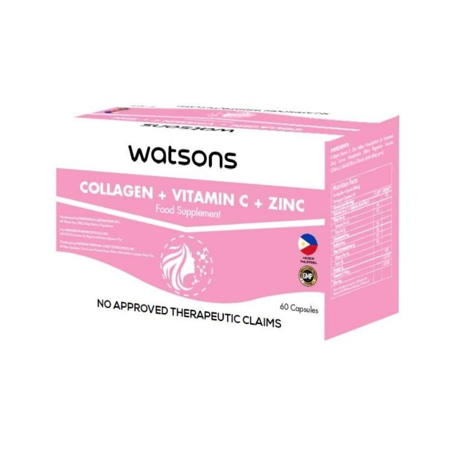 WATSONS GENERICS Collagen + Vitamin C + Zinc 1 350mg x 60 Capsules