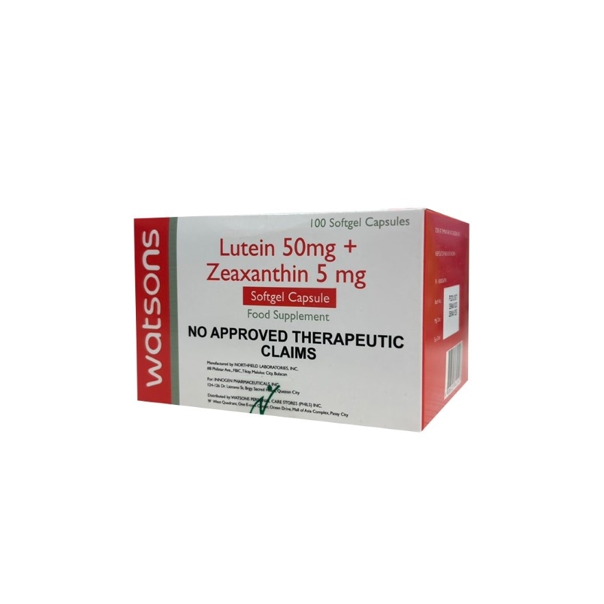 WATSONS GENERICS Lutein 10mg Plus Zeaxanthin 1mg Softgel Capsule Sold Per Piece