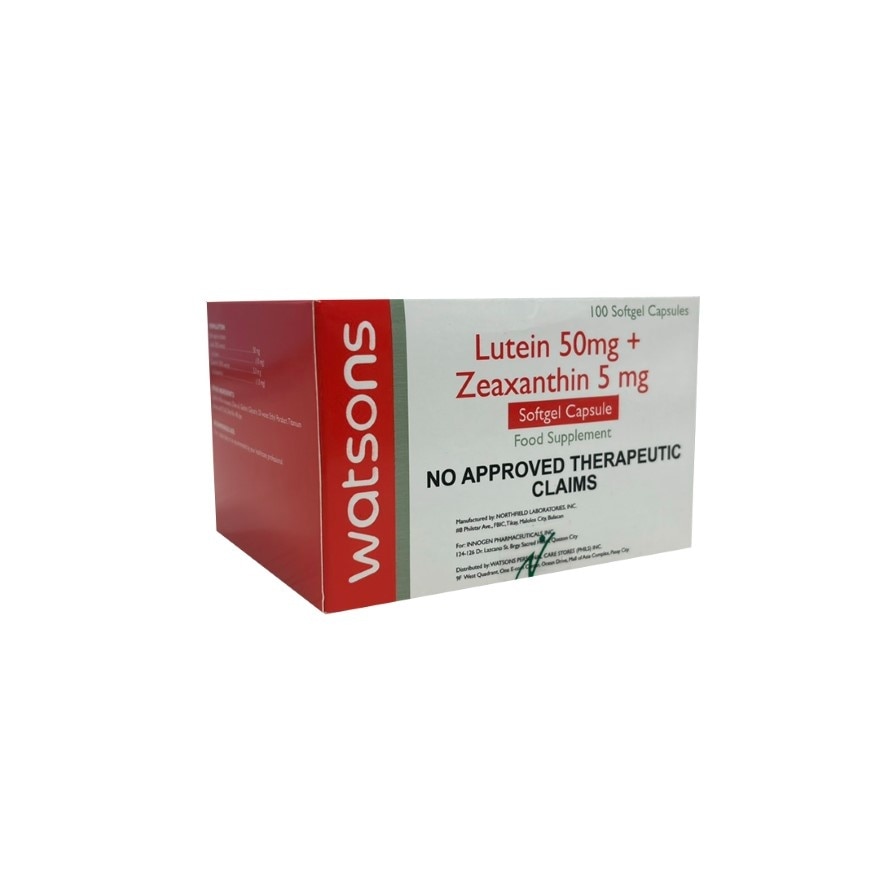 WATSONS GENERICS Lutein 10mg Plus Zeaxanthin 1mg Softgel Capsule Sold Per Piece