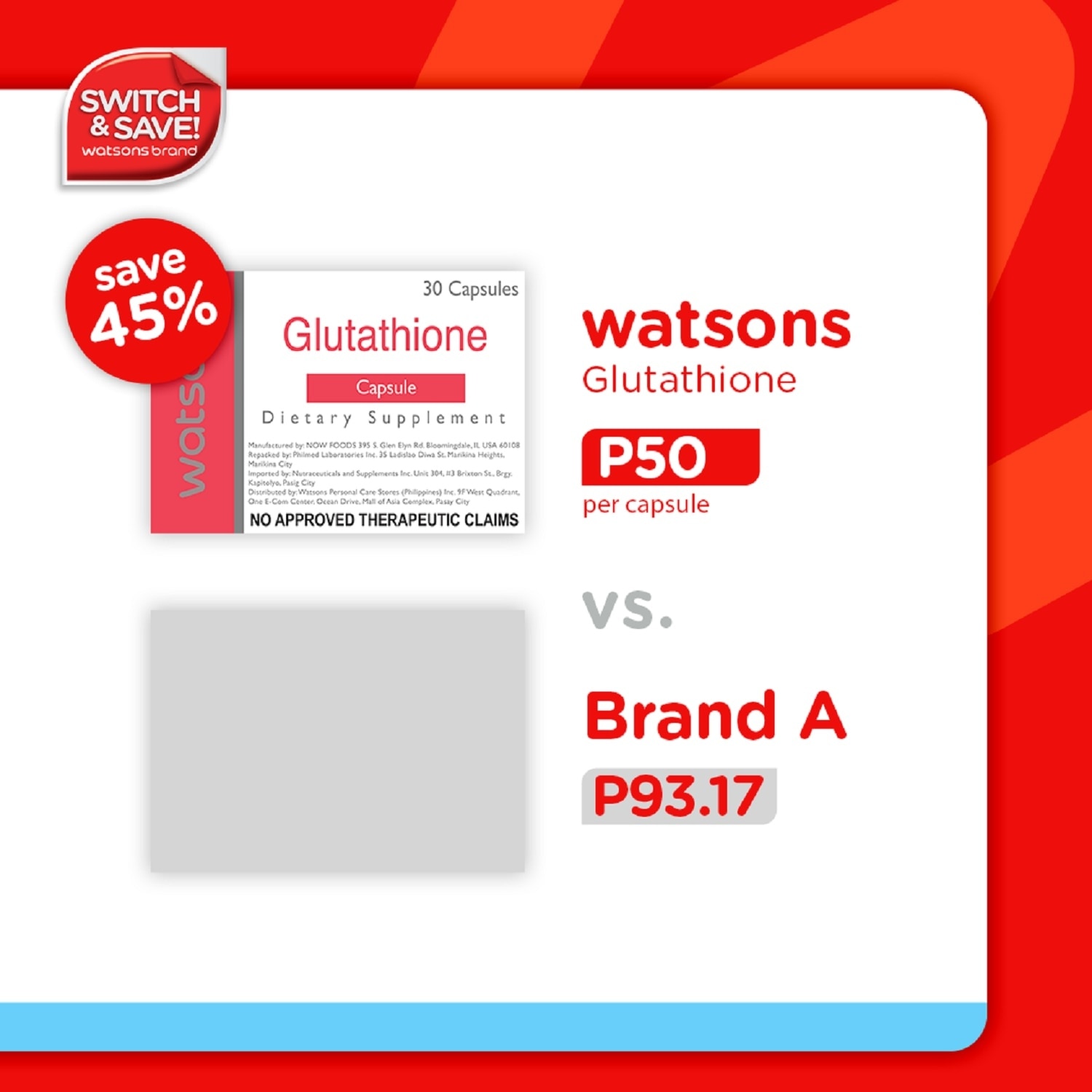 Watsons Glutathione and Milk Thistle + Alpha Lipoic Acid Capsules