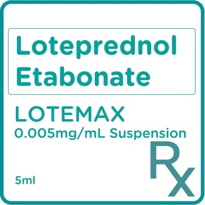 LOTEMAX Loteprednol Etabonate 0.005 mg/ml Suspension 5ml [PRESCRIPTION REQUIRED]