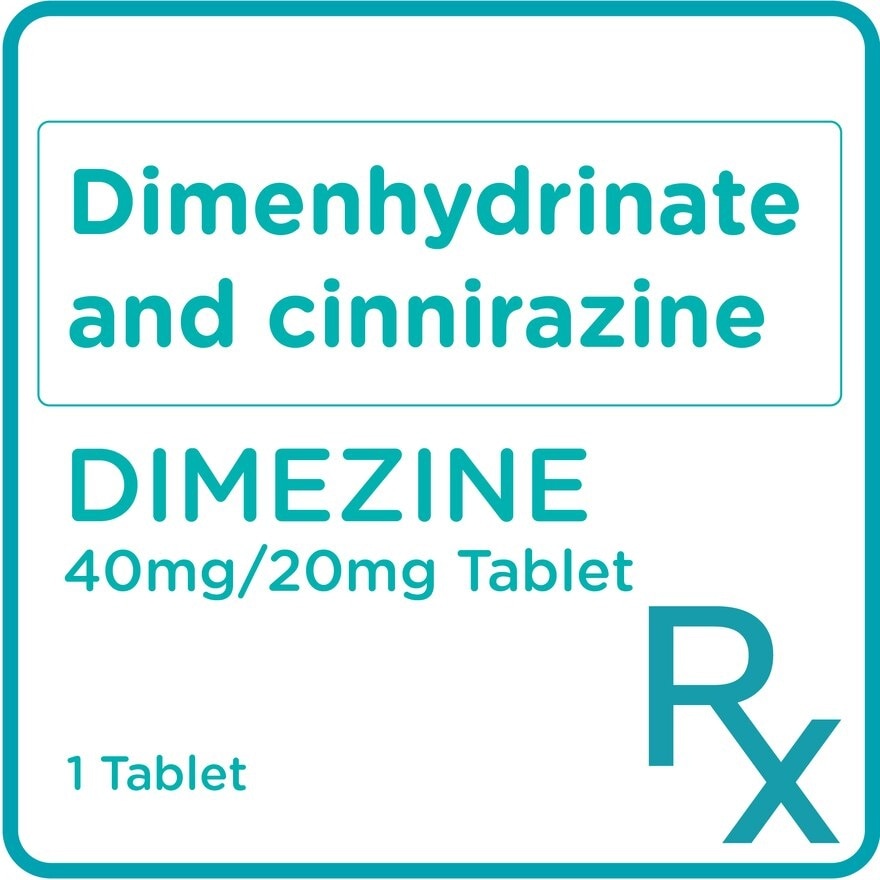 Dimenhydrinate and cinnirazine 40mg/20mg 1 Tablet [PRESCRIPTION REQUIRED]