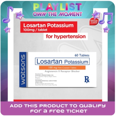 WATSONS GENERICS - WATSONS GENERICS Watsons Losartan 100mg 1tablet [PRESCRIPTION REQUIRED]