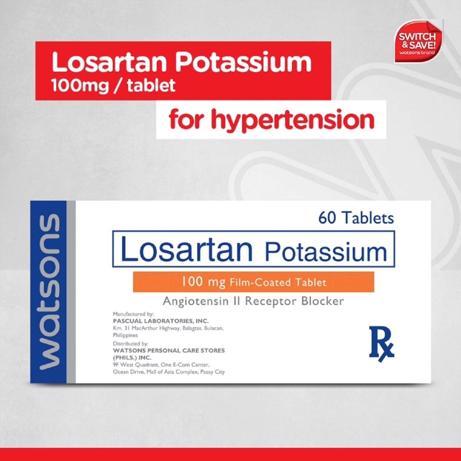 Watsons Losartan 100mg 1tablet [PRESCRIPTION REQUIRED]