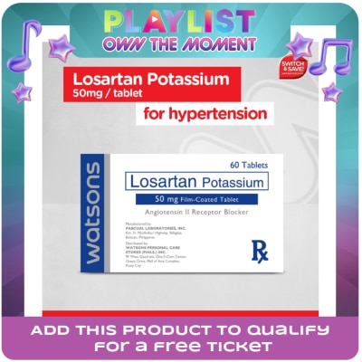 WATSONS GENERICS - WATSONS GENERICS Watsons Losartan 50mg 1tablet [PRESCRIPTION REQUIRED]