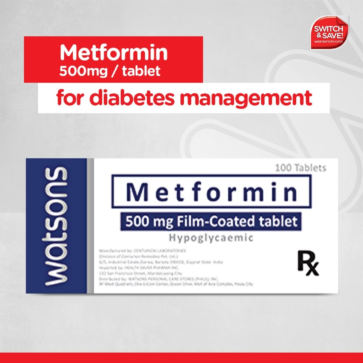 Watsons Metformin 500mg 1tablet