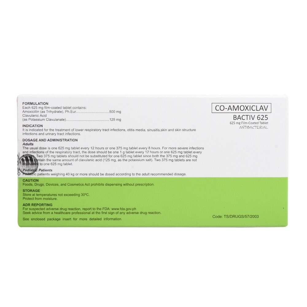 Co Amoxiclav 625mg 1 Tablet [PRESCRIPTION REQUIRED]