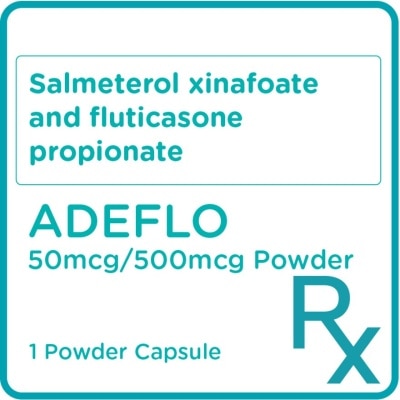 ADEFLO Salmeterol Fluticasone 50 mcg/500 mg Inhalation 1 Powder Capsule [PRESCRIPTION REQUIRED]