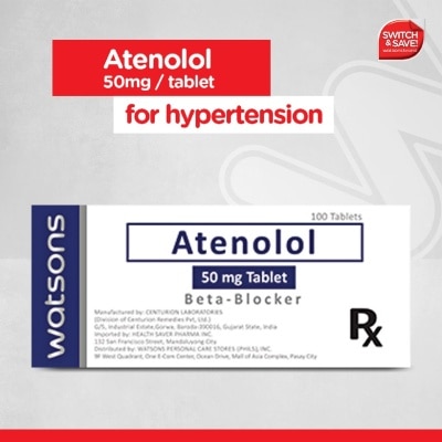 WATSONS GENERICS Watsons Atenolol 50mg 1tablet[PRESCRIPTION REQUIRED]