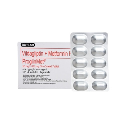 PROGLIN Vildagliptin + Metformin 50mg/1000mg 1 Tablet [PRESCRIPTION REQUIRED]