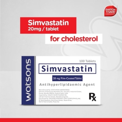 WATSONS GENERICS WATSONS GENERICS Simvastatin 20mg 1 tablet (Expiry: September 30, 2025) [PRESCRIPTION REQUIRED]