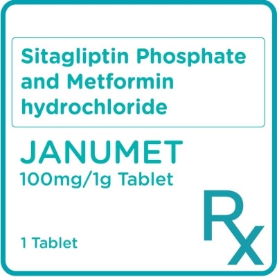 JANUMET Janumet Sitagliptin Phospate and 100mg+ Metfromin 1g Tablet [Prescription Required]