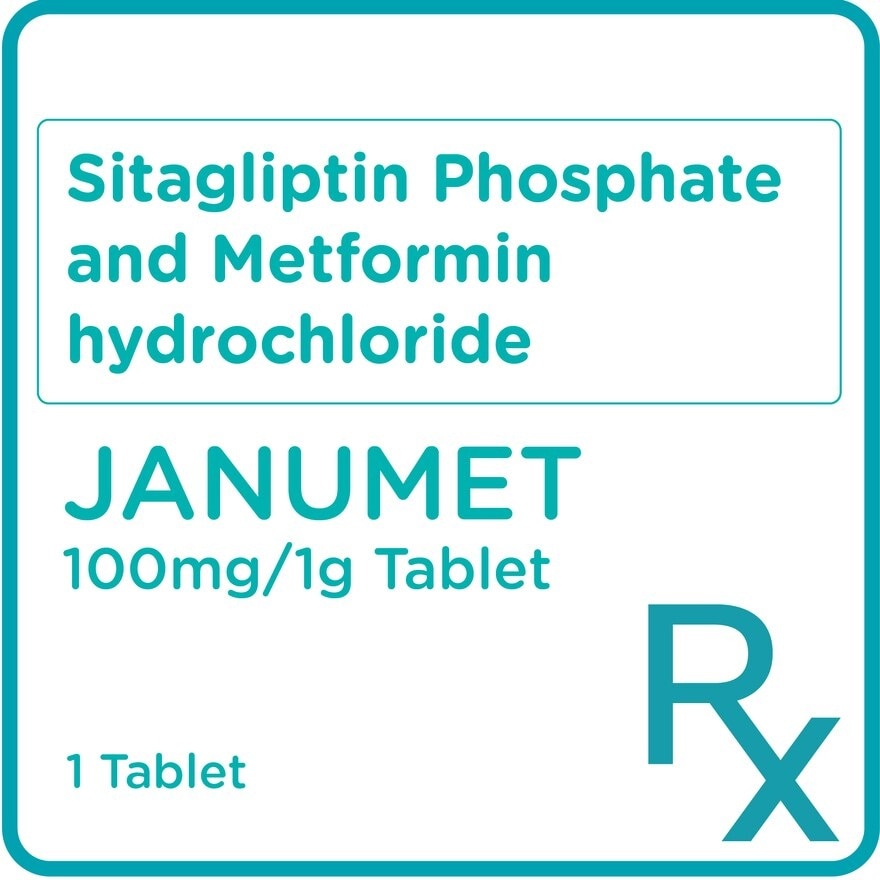 Janumet Sitagliptin Phospate and 100mg+ Metfromin 1g Tablet [Prescription Required]