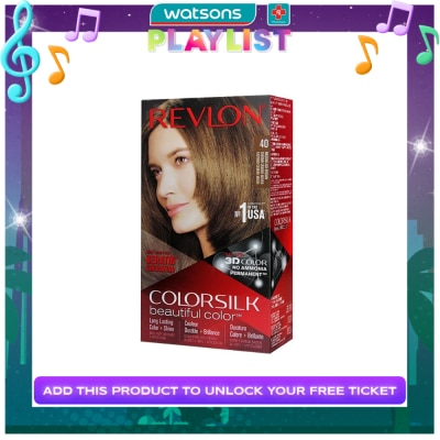 REVLON ColorSilk Beautiful Color 3D Color Gel Technology Permanent + No Ammonia 40 Medium Ash Brown