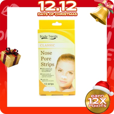 BODY TREATS Classic Nose Pore Strips 12strips