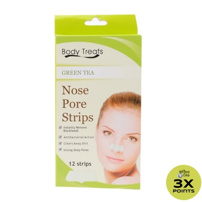 BODY TREATS Nose Pore Strips Greentea 12s