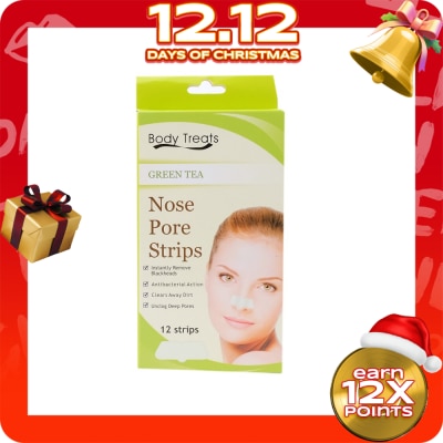 BODY TREATS Nose Pore Strips Greentea 12s