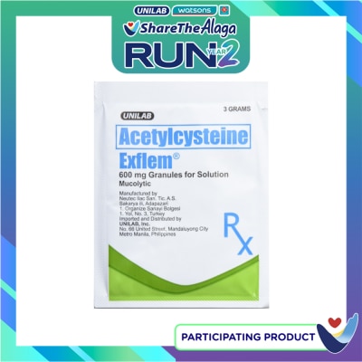 EXFLEM Acetylcysteine 600mg Granules 1 Sachet [PRESCRIPTION REQUIRED] image