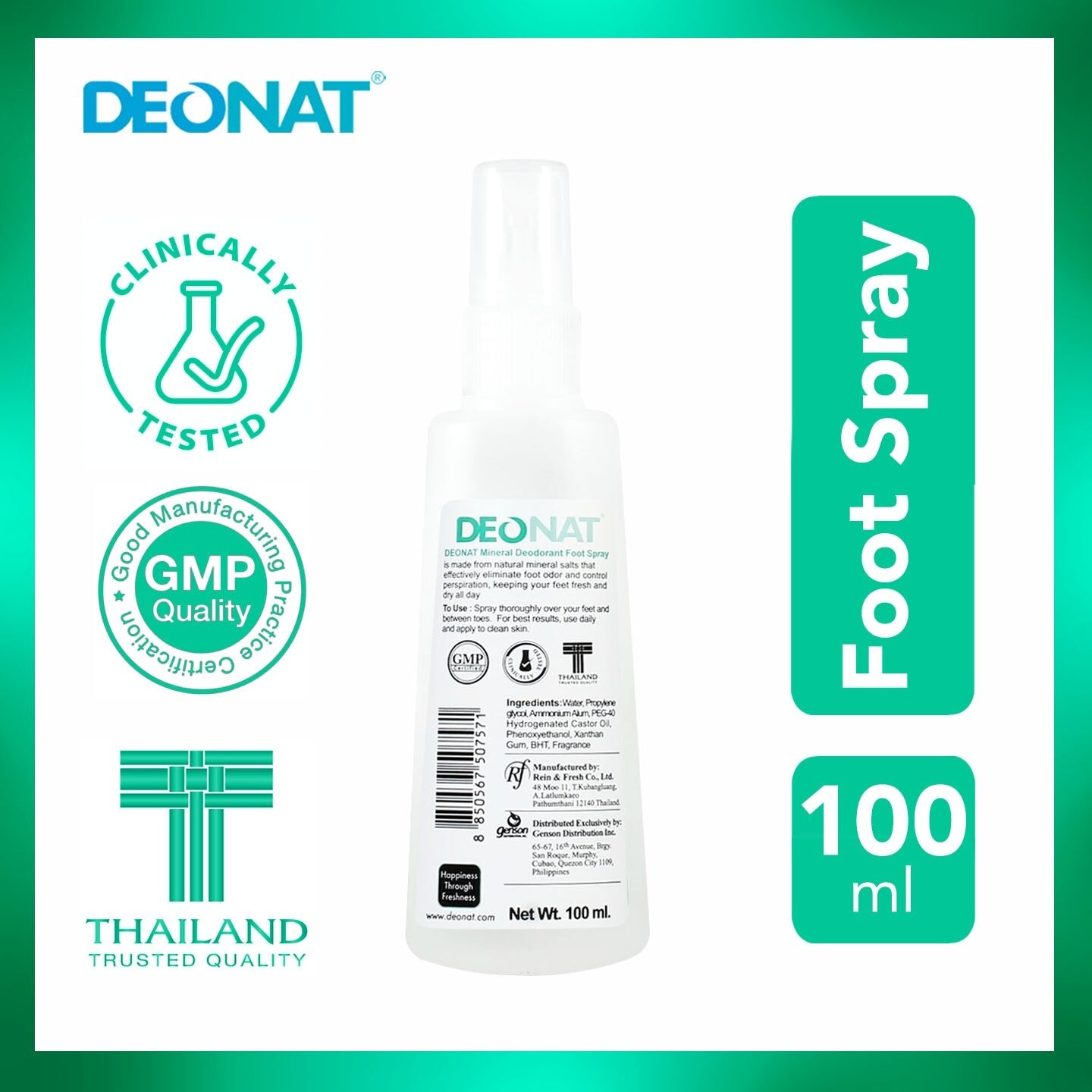 Mineral Deodorant Foot Spray 100ml