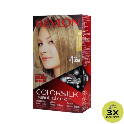 REVLON ColorSilk Beautiful Color 3D Color Gel Technology Permanent + No Ammonia 60 Dark Ash Blonde