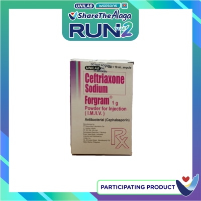 FORGRAM Ceftriaxone 1g 1 Vial [PRESCRIPTION REQUIRED] image