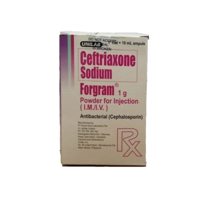 FORGRAM, Ceftriaxone 1g 1 Vial [PRESCRIPTION REQUIRED] | Watsons ...