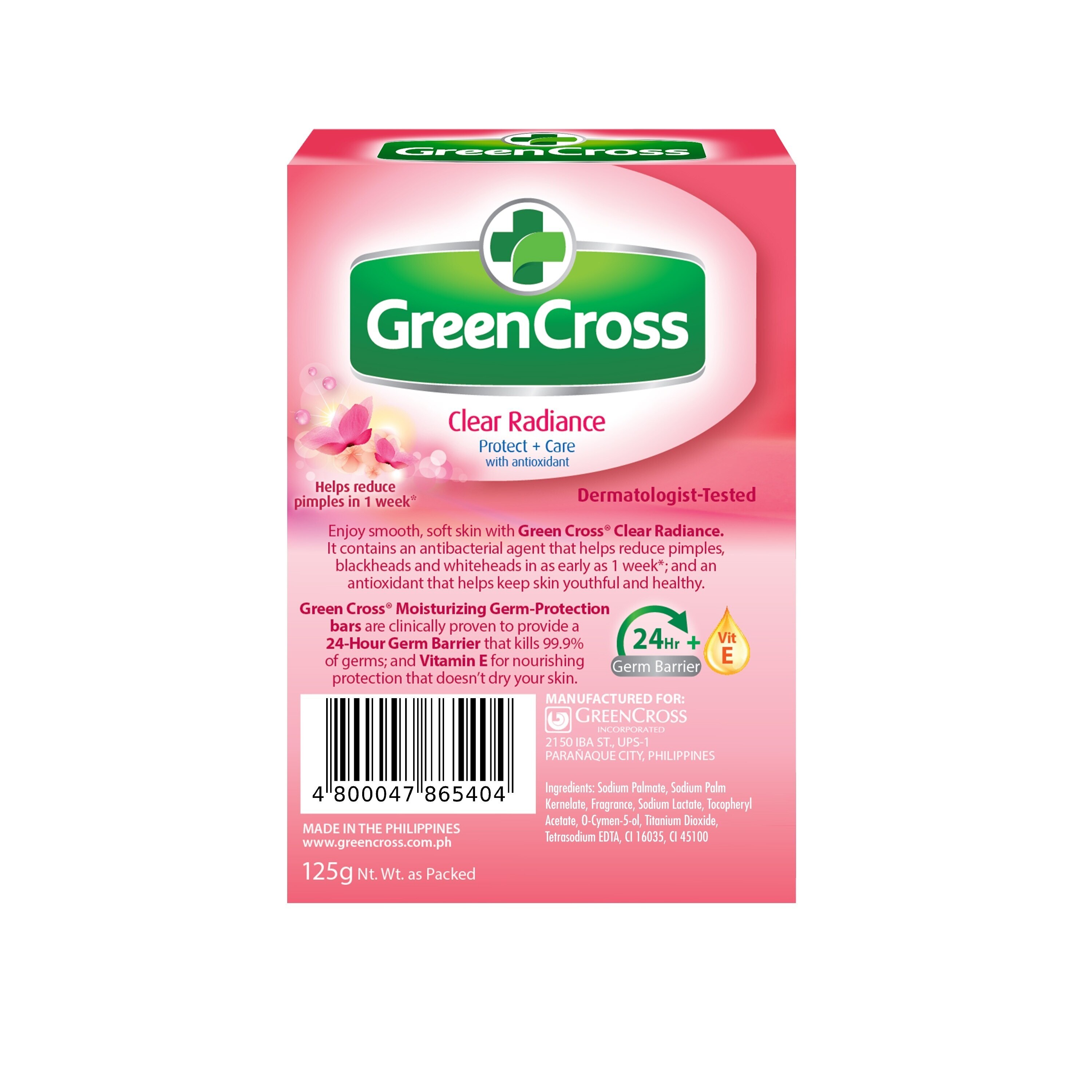 GREEN CROSS Moisturizing Germ Protection Bar Clear Radiance 125g Watsons Philippines