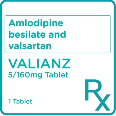 VALIANZ Valianz Amlodipine 5mg + Valsartan 160mg 1 Tablet [Prescription Required]