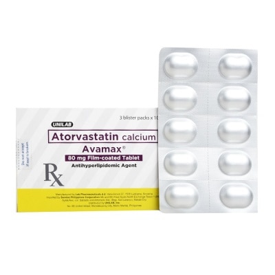 AVAMAX Atorvastatin Calcium 80mg 1 Tablet [PRESCRIPTION REQUIRED]