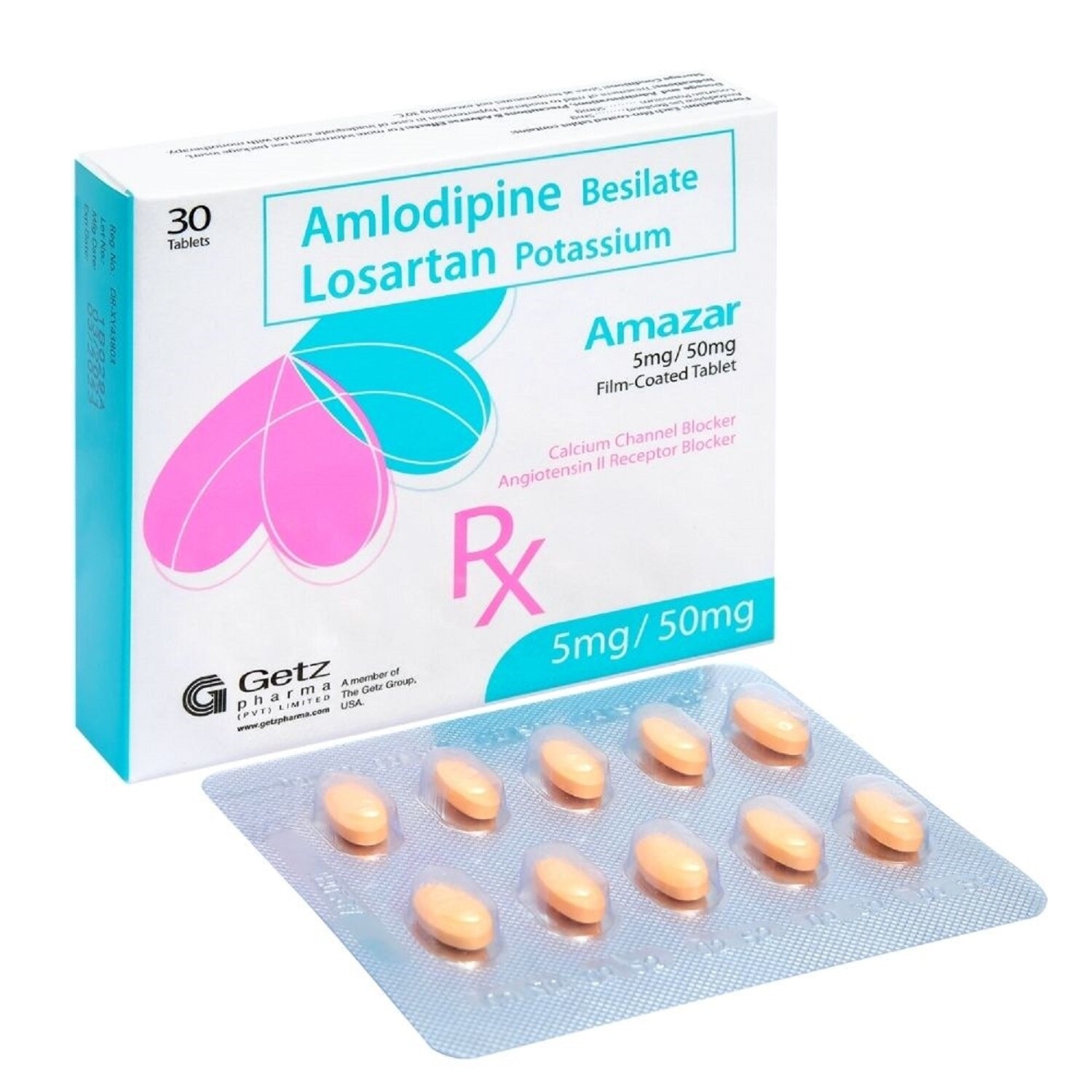 AMAZAR Amazar Amlodipine Besilate + Losartan Potassium 5mg/50mg Sold Per Piece[PRESCRIPTION REQUIRED]