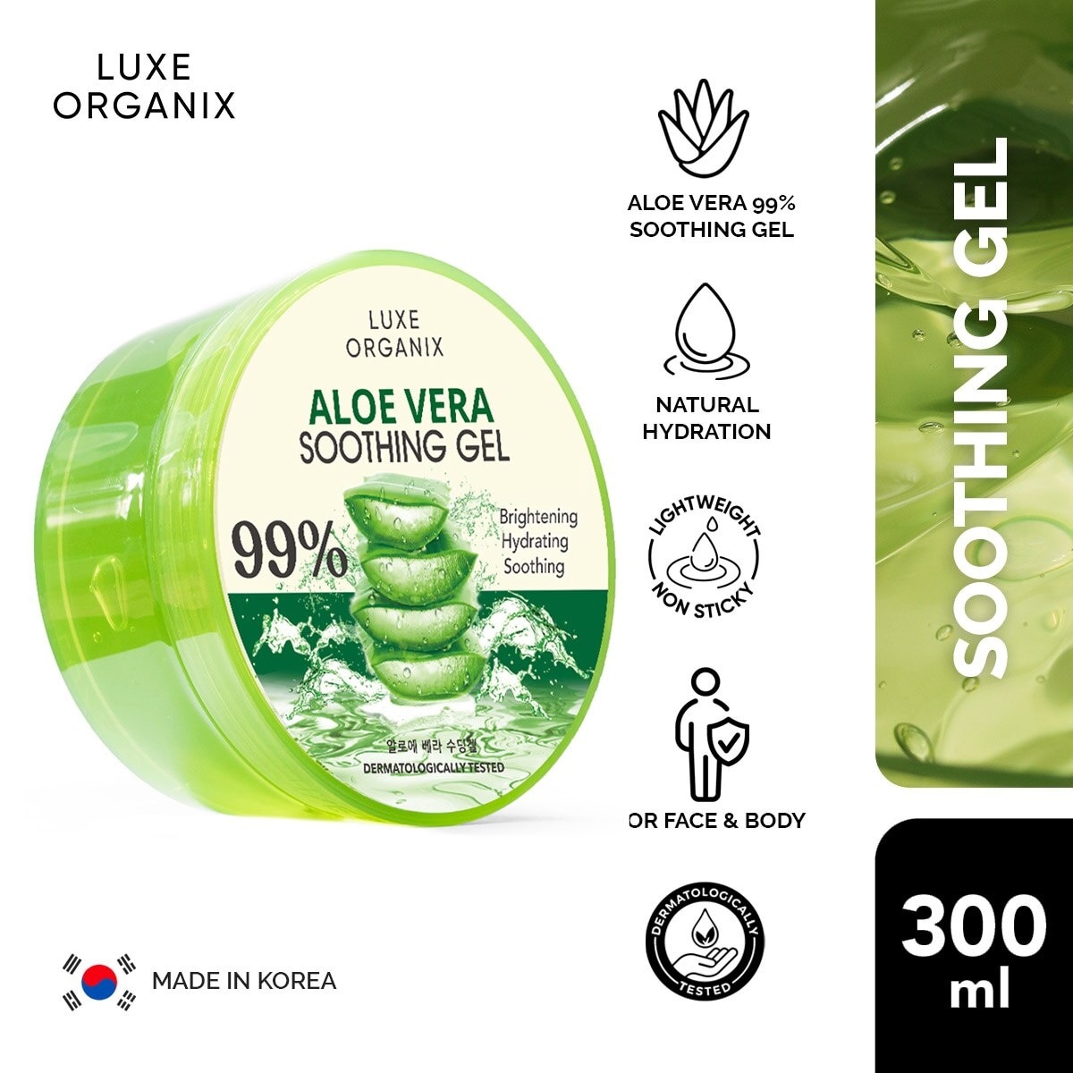 Luxe Organix Aloe Vera Soothing Gel 99% 300ml