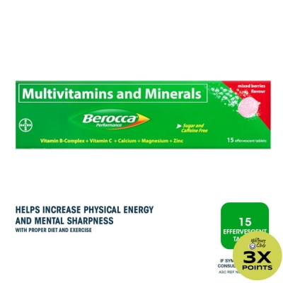 BEROCCA Berocca Effervescent Tablet Mixed Berries Flavor 15s