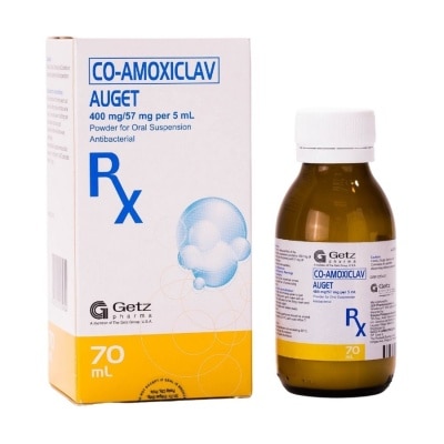 AUGET Amoxicillin 400mg + Clavulanic acid 57mg per 5mL Oral Suspension 70mL [PRESCRIPTION REQUIRED]